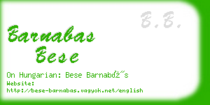 barnabas bese business card